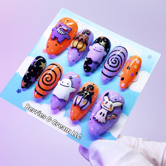 Halloween Pokémon Nails