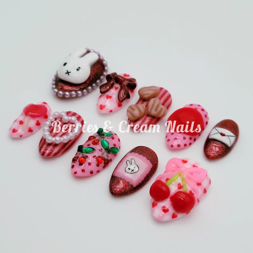 Valentine's Day Miffy Nails