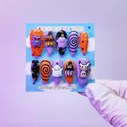 Halloween Pokémon Nails