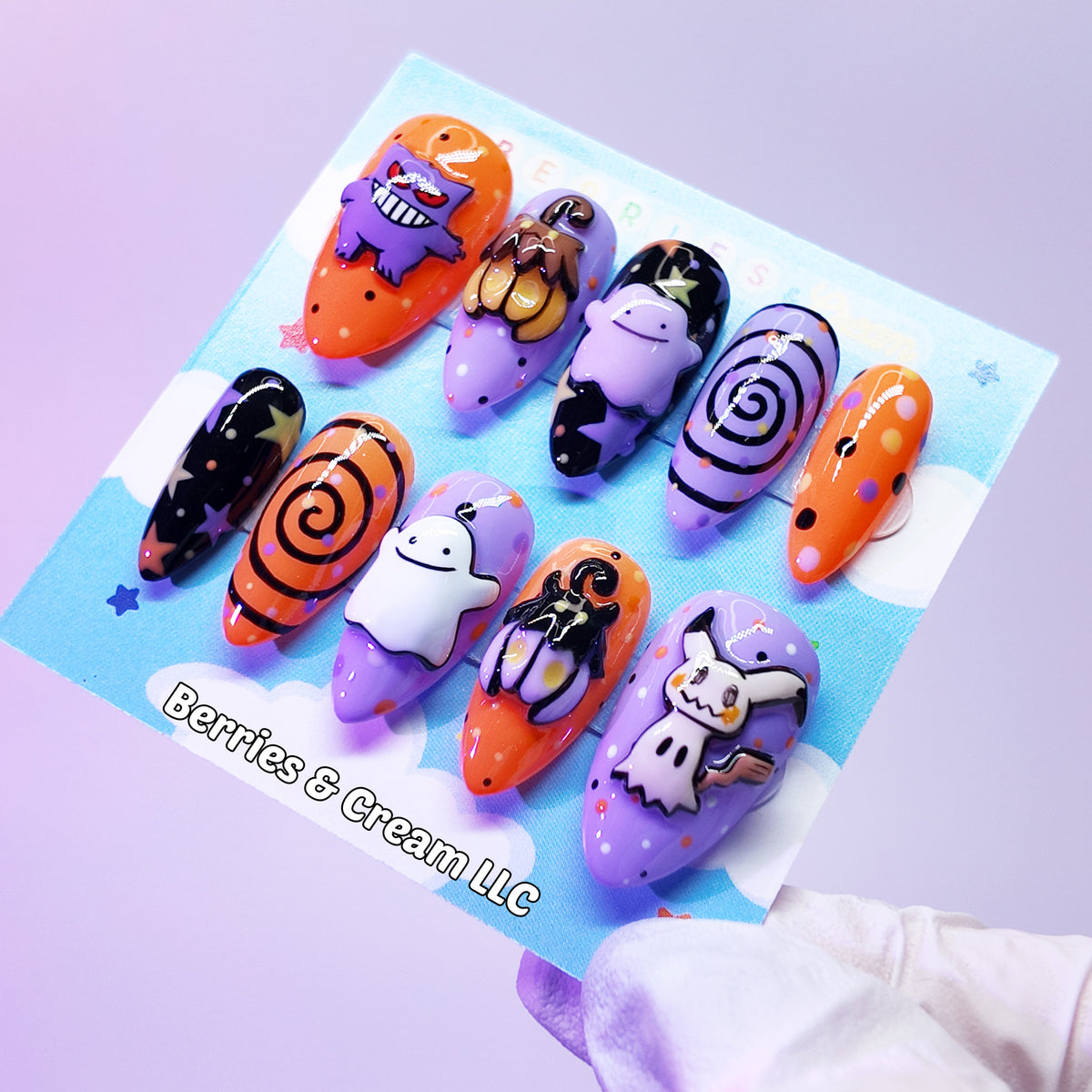 Halloween Pokémon Nails