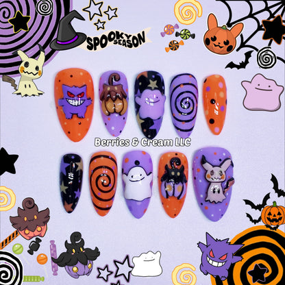 Halloween Pokémon Nails