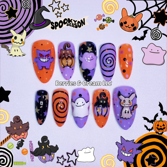 Halloween Pokémon Nails
