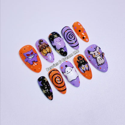 Halloween Pokémon Nails