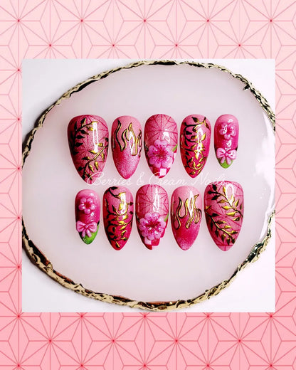 Nezuko Nails
