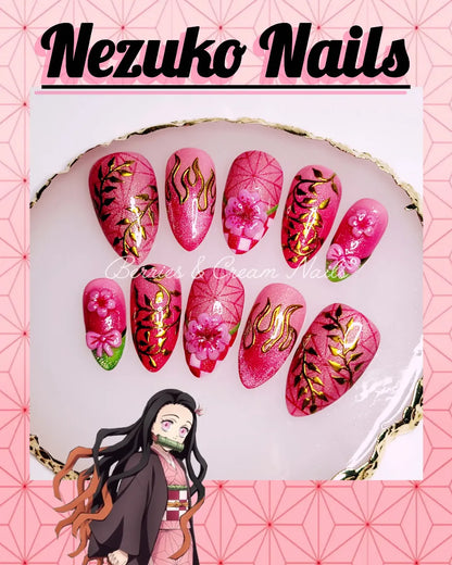 Nezuko Nails
