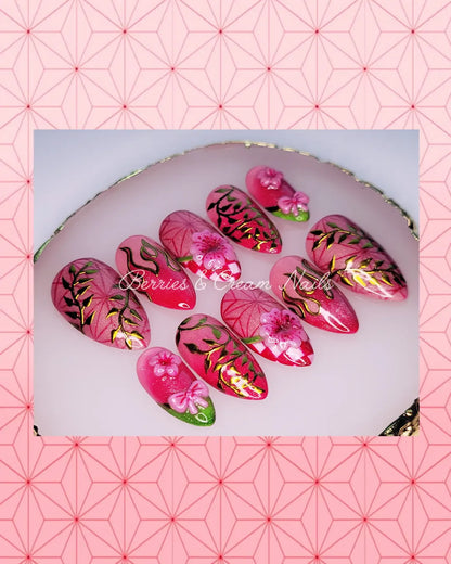 Nezuko Nails
