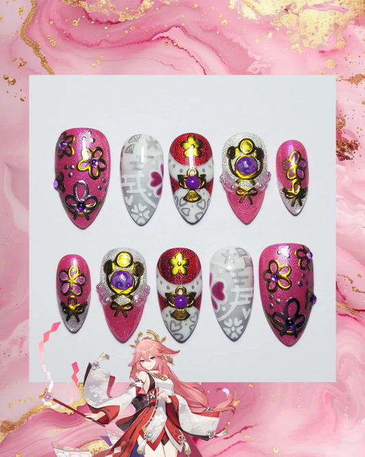 Genshin Impact - Yae Miko Nails