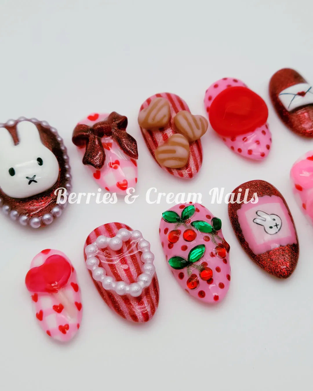 Valentine's Day Miffy Nails