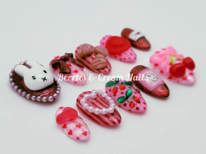 Valentine's Day Miffy Nails
